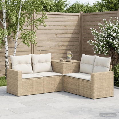 Set di divani 5 pz Beige e Bianco Crema