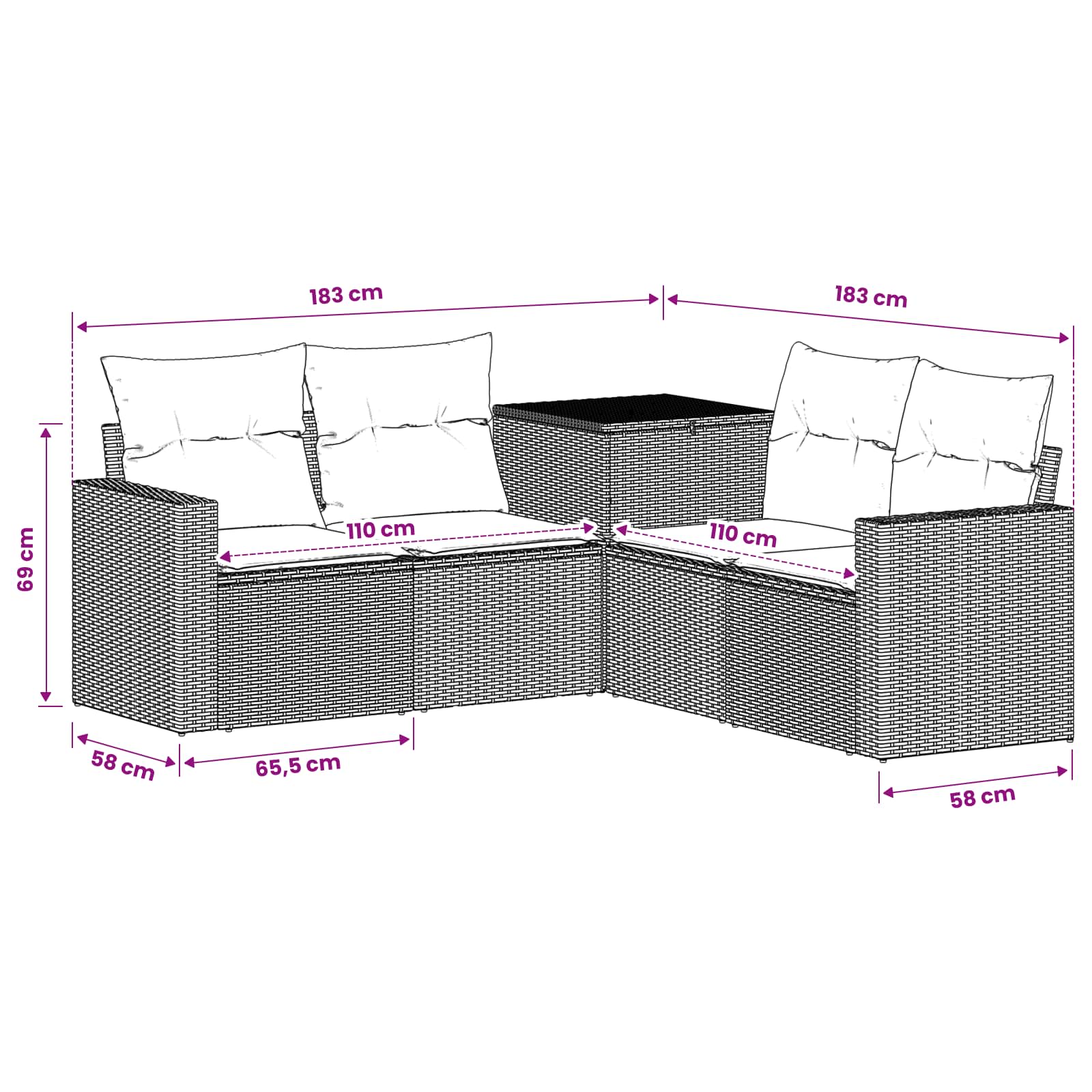 Set di divani 5 pz Beige e Grigio Chiaro | homemem39