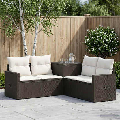 Set di divani 5 pz Nero e Bianco Crema | homemem39