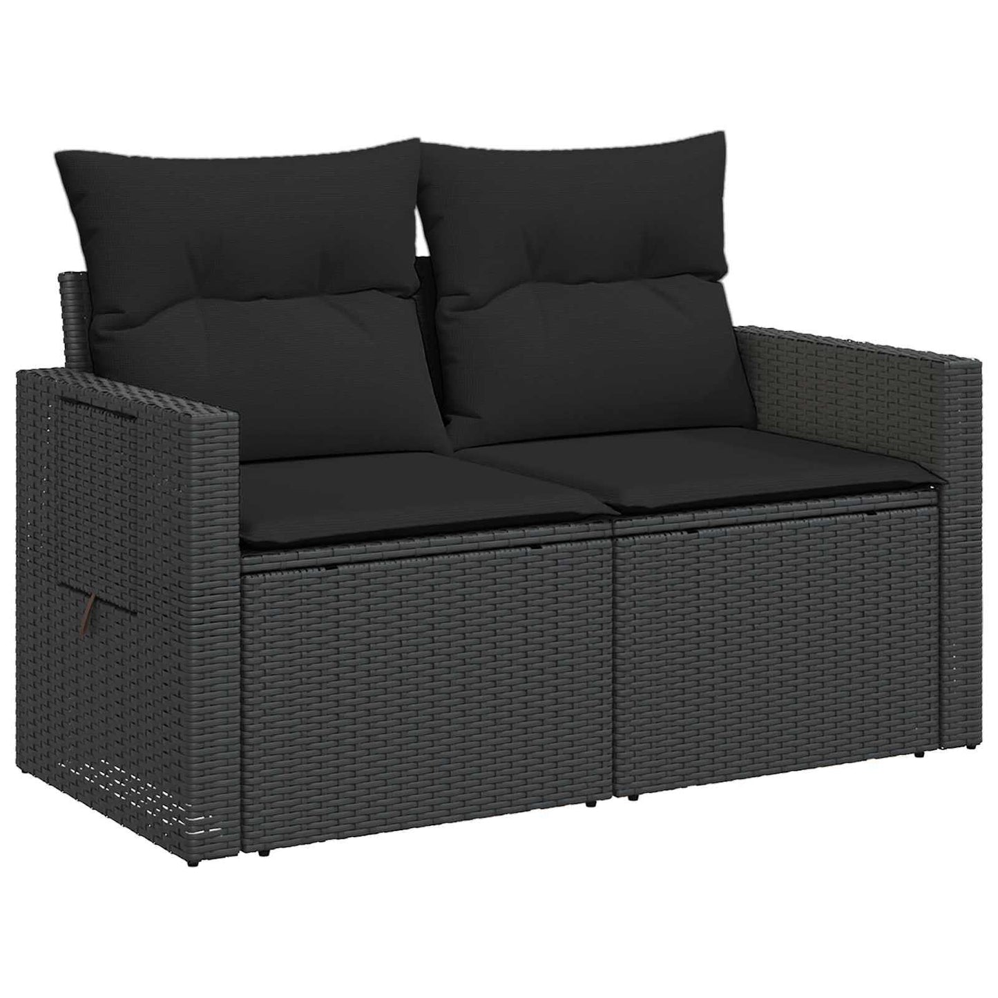 Set di divani 5 pz Nero Rattan sintetico e Acciaio | homemem39