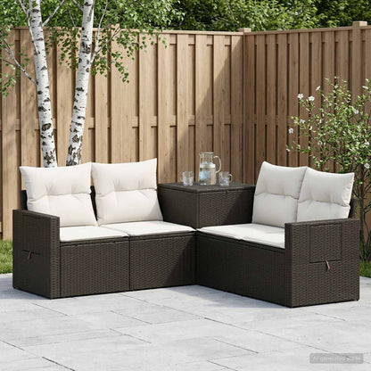 Set di divani 5 pz Nero e Bianco Crema | homemem39