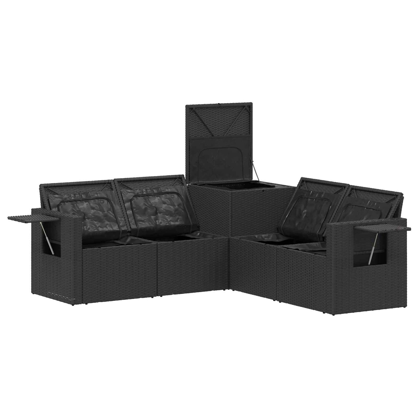 Set di divani 5 pz Nero e Bianco Crema | homemem39