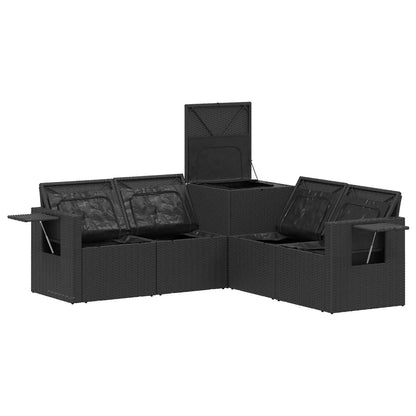 Set di divani 5 pz Nero e Bianco Crema | homemem39