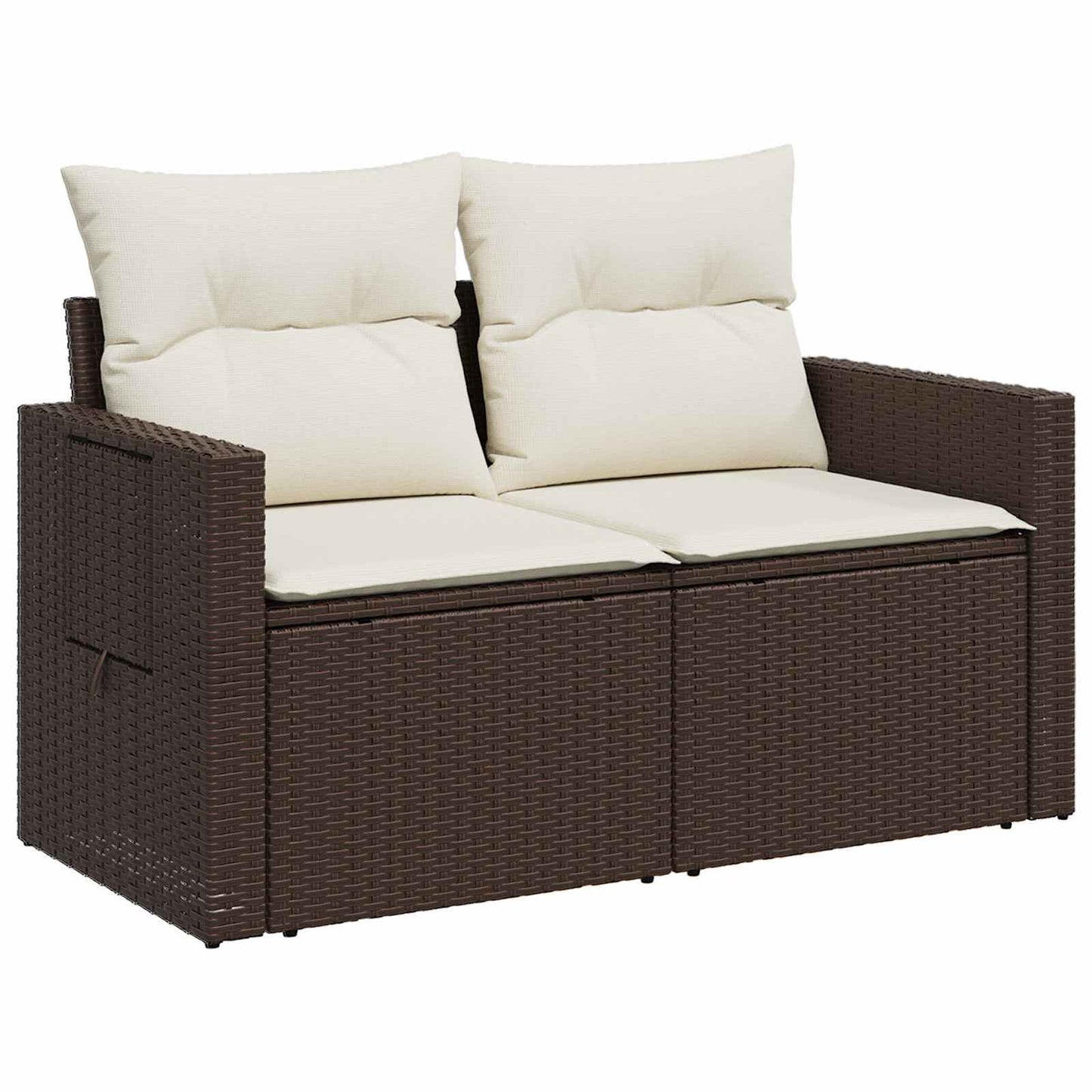 Set di divani 5 pz Marrone e Bianco Crema | homemem39