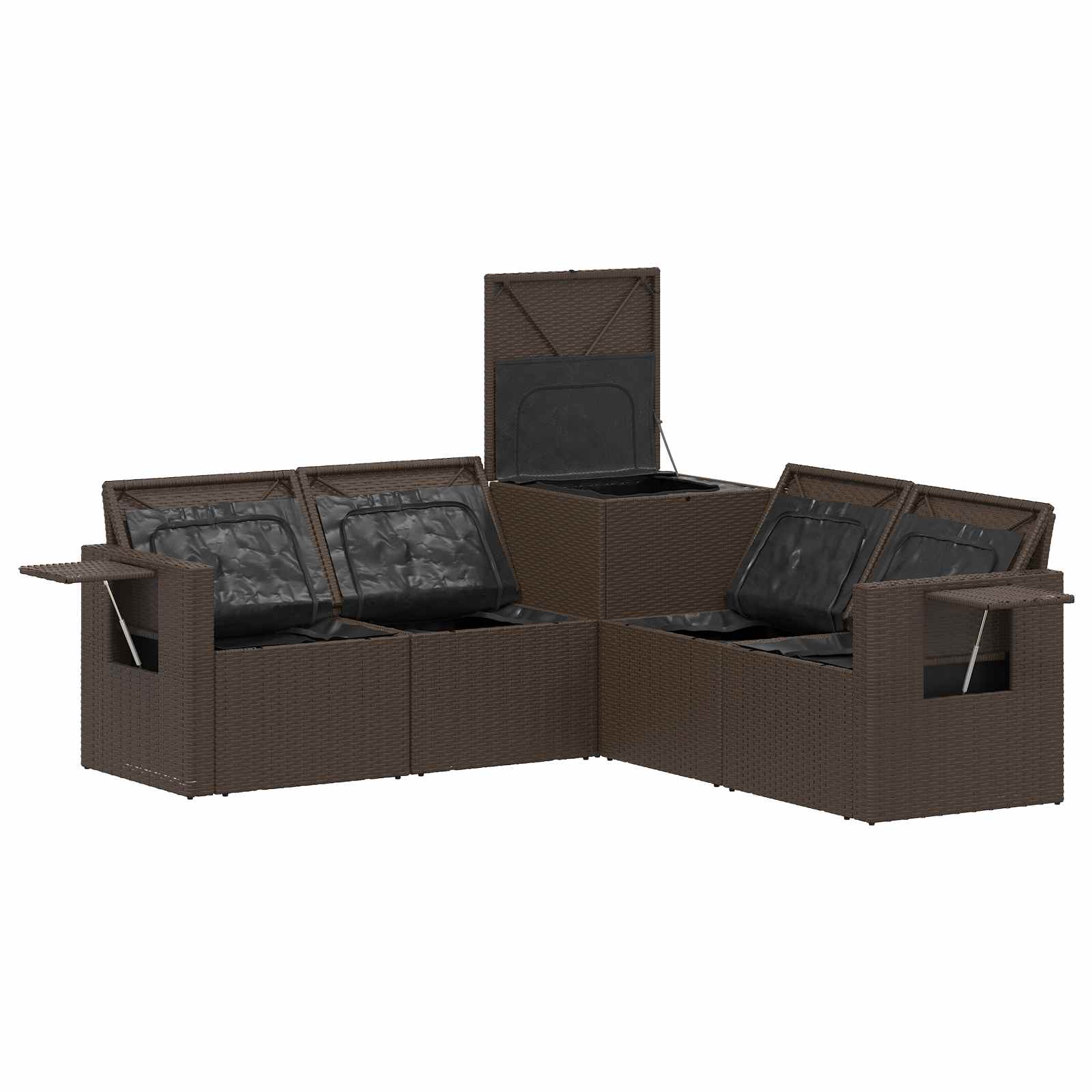 Set di divani 5 pz Marrone e Bianco Crema | homemem39