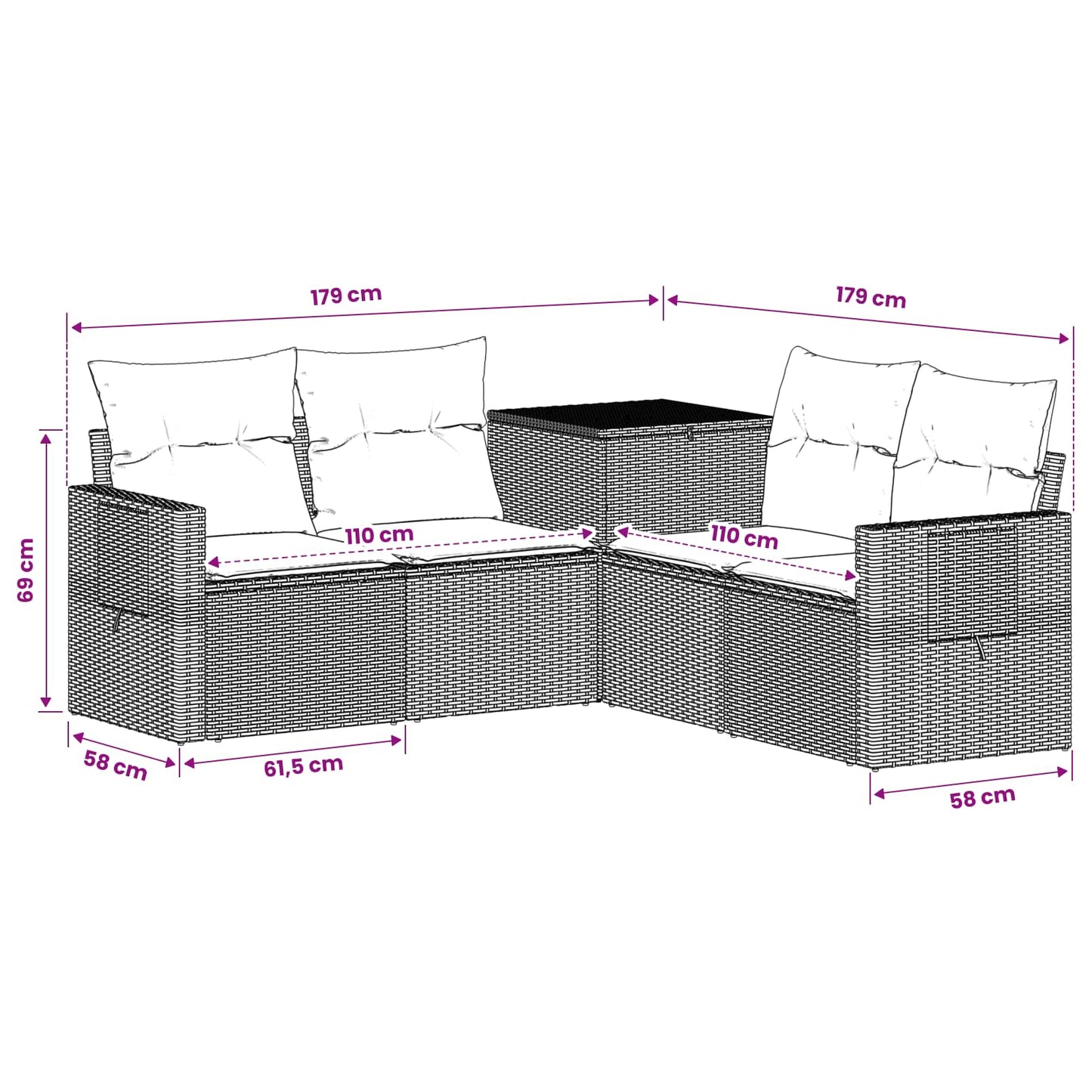 Set di divani 5 pz Grigio e Grigio Scuro | homemem39