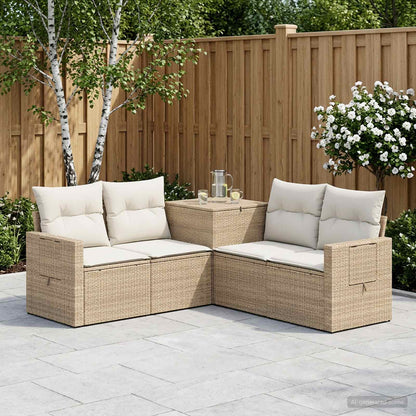 Set di divani 5 pz Beige e Bianco Crema | homemem39
