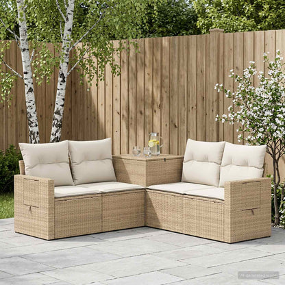Set di divani 5 pz Beige e Bianco Crema | homemem39