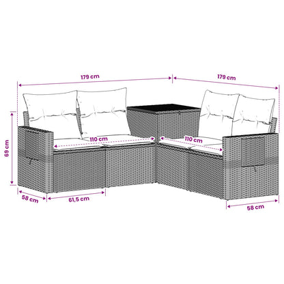 Set di divani 5 pz Beige e Grigio Chiaro | homemem39