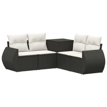 Set di divani 5 pz Nero e Bianco Crema