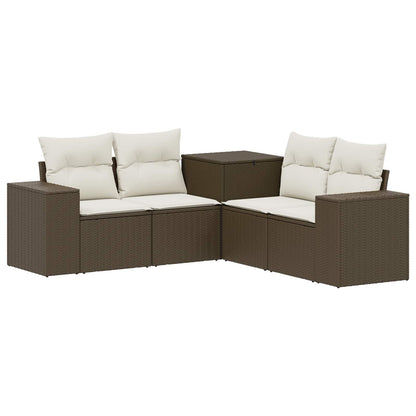 Set di divani 5 pz Marrone e Bianco Crema | homemem39