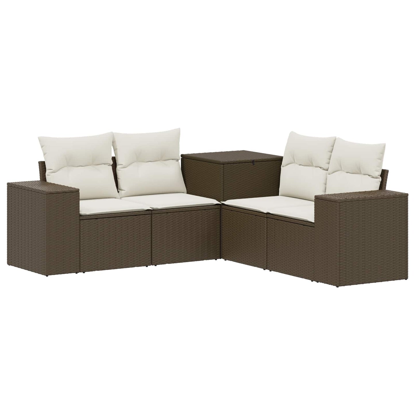 Set di divani 5 pz Marrone e Bianco Crema | homemem39