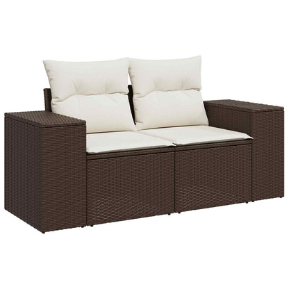 Set di divani 5 pz Marrone e Bianco Crema | homemem39