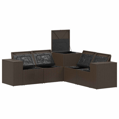 Set di divani 5 pz Marrone e Bianco Crema | homemem39