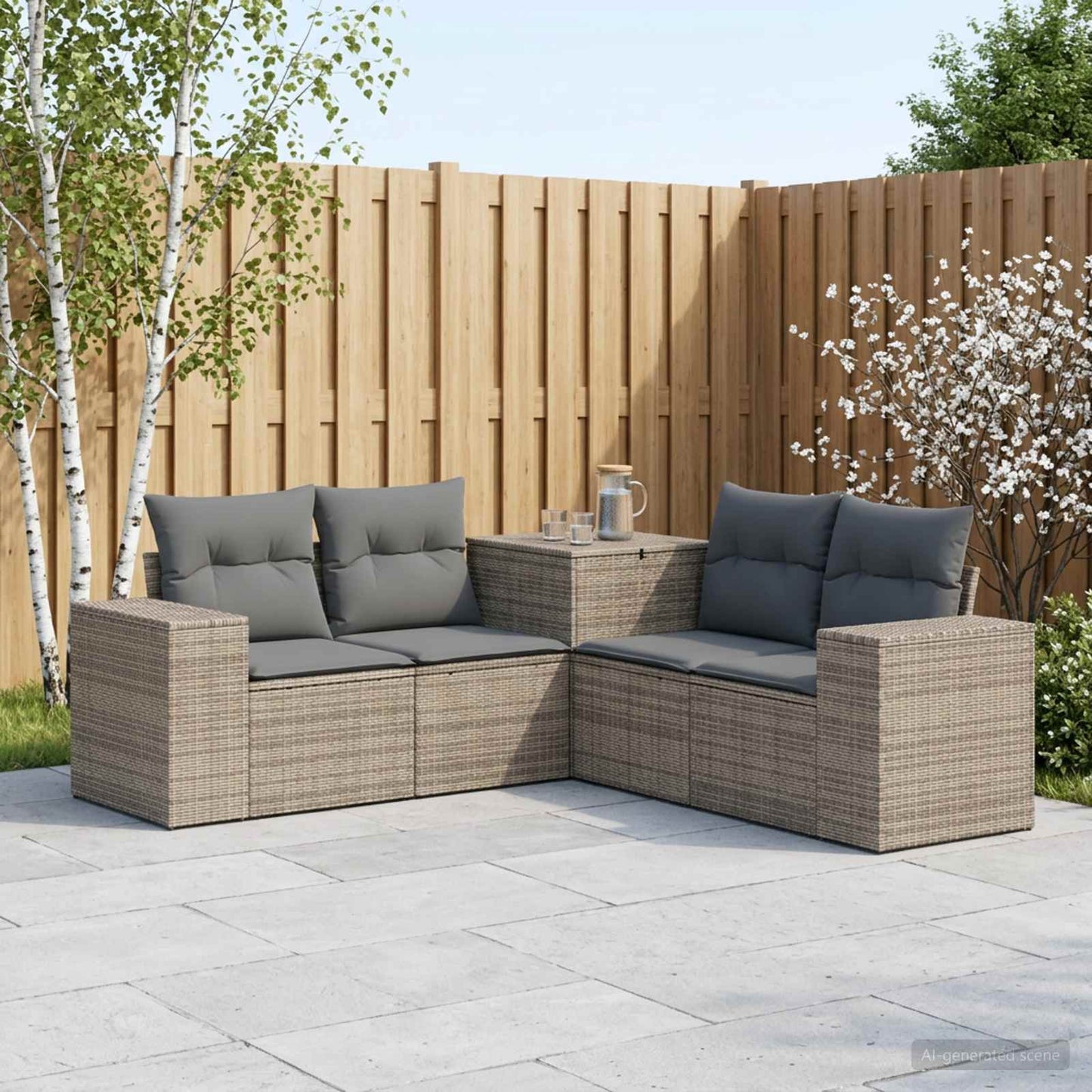 Set di divani 5 pz Grigio e Grigio Scuro | homemem39