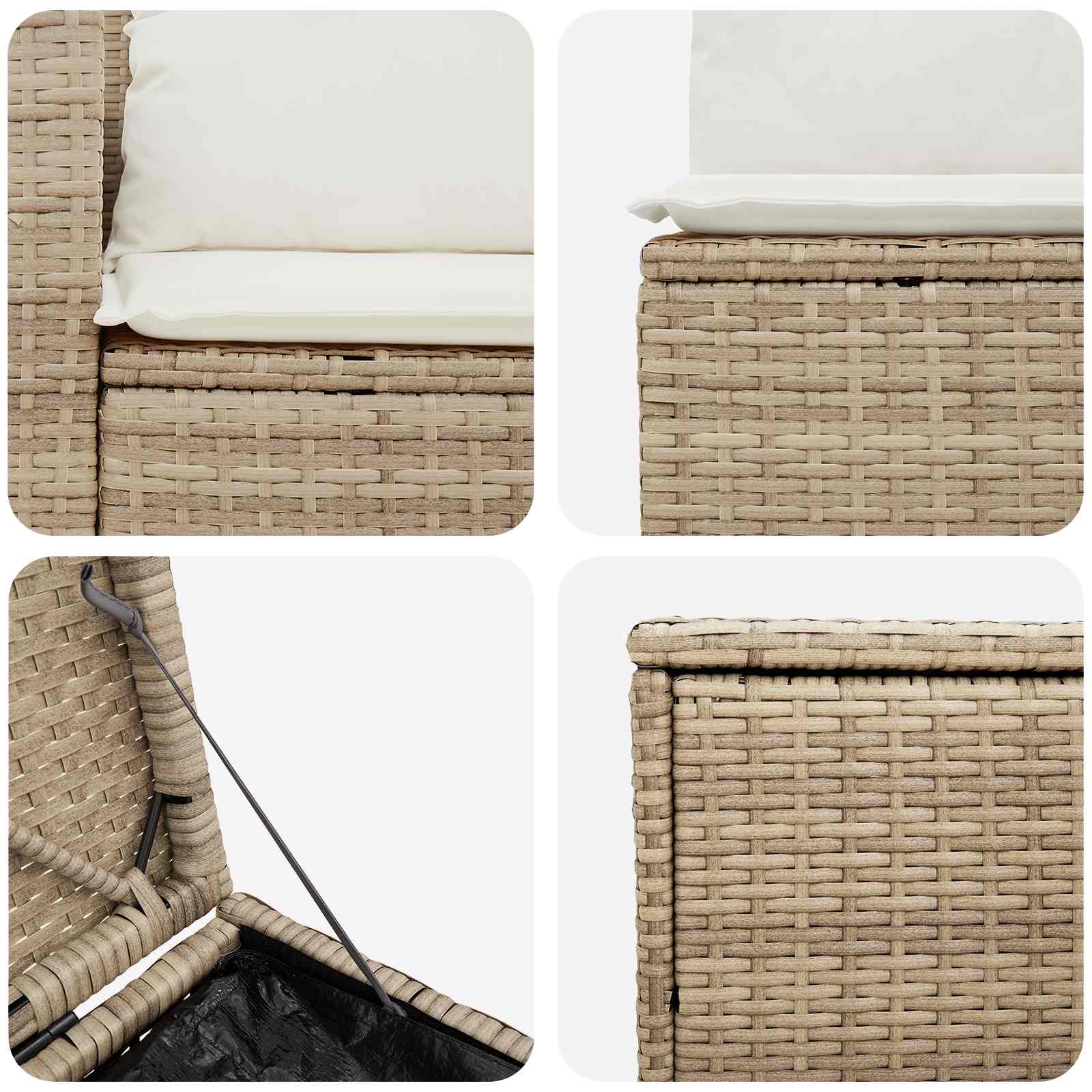 Set di divani 5 pz Beige e Bianco Crema | homemem39