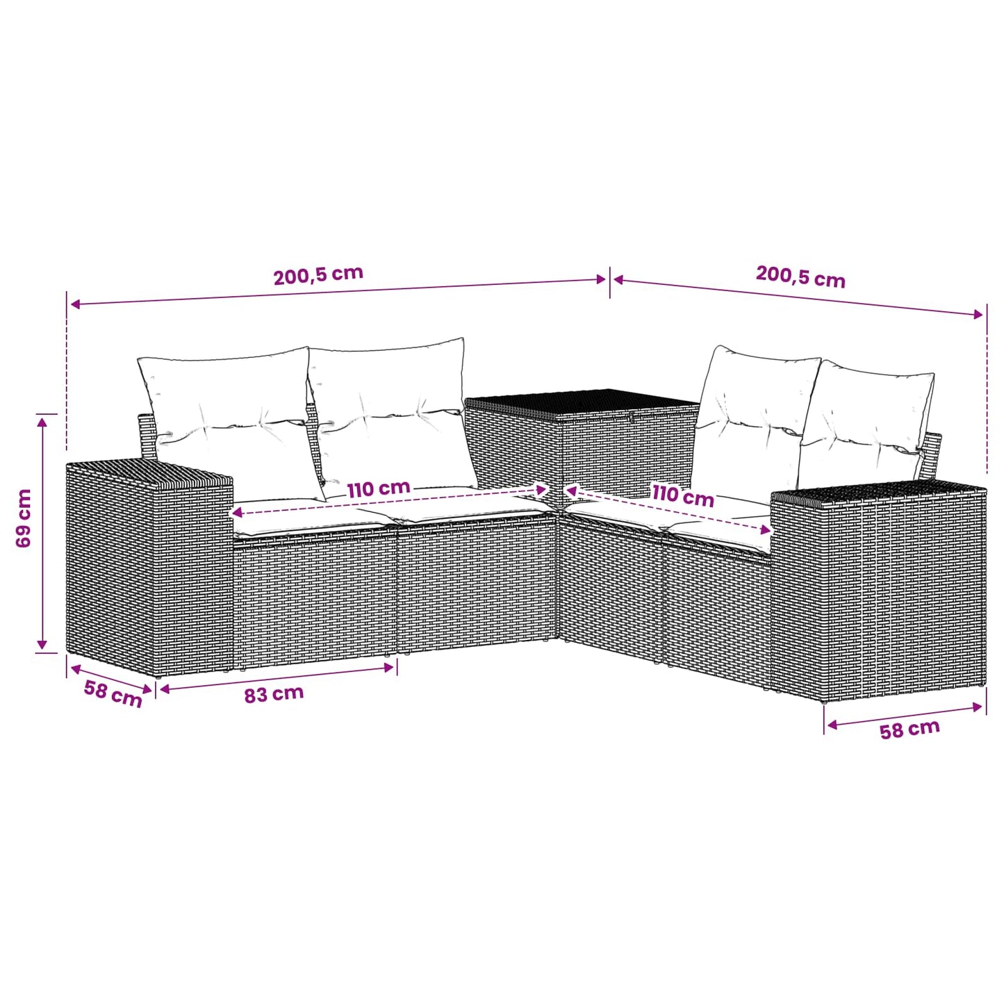Set di divani 5 pz Beige e Grigio Chiaro | homemem39