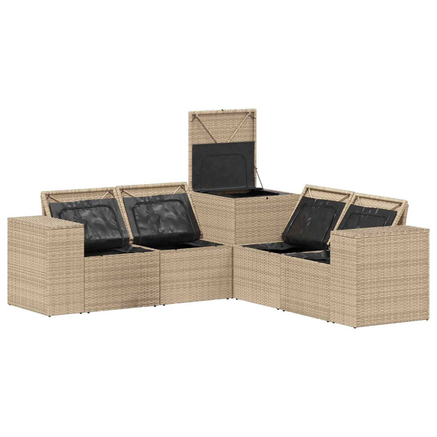 Set di divani 5 pz Beige e Bianco Crema | homemem39