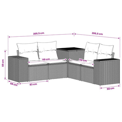 Set di divani 5 pz Beige e Grigio Chiaro | homemem39