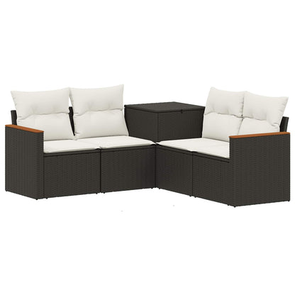 Set di divani 5 pz Nero e Bianco Crema | homemem39