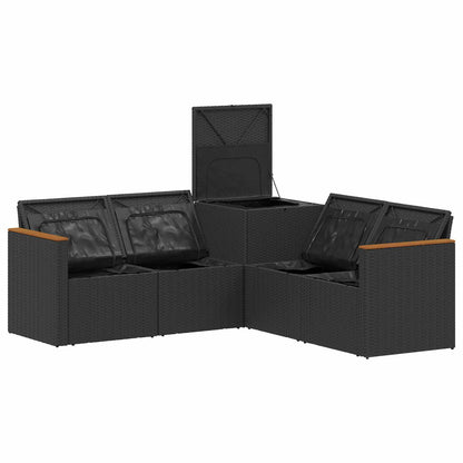 Set di divani 5 pz Nero e Bianco Crema | homemem39