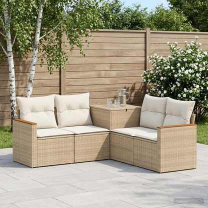 Set di divani 5 pz Beige e Bianco Crema | homemem39