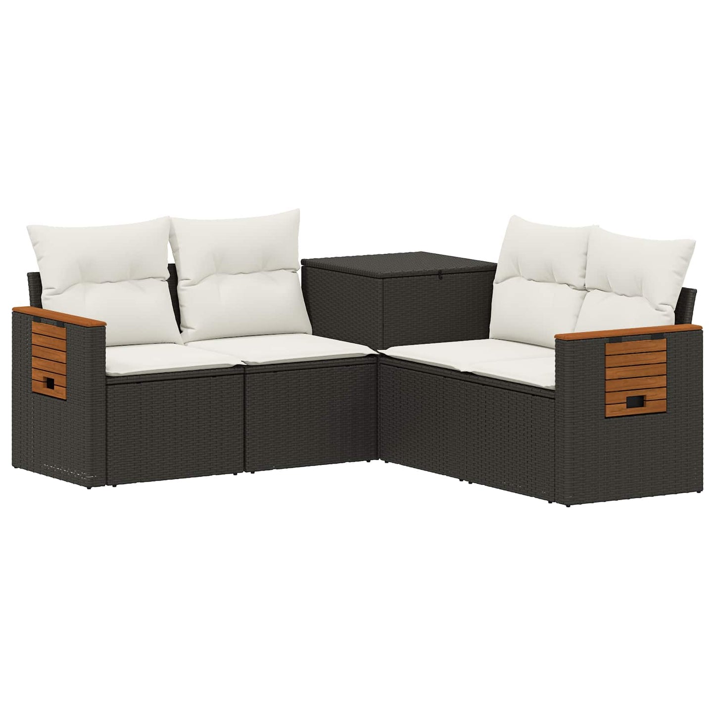 Set di divani 5 pz Nero e Bianco Crema | homemem39