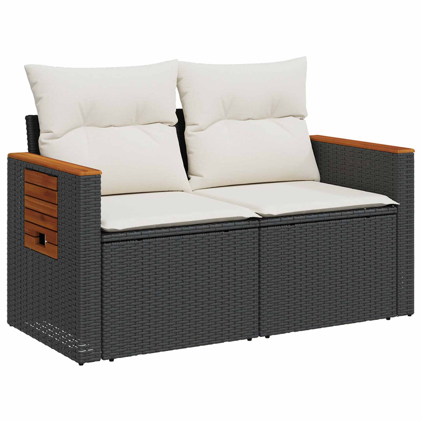 Set di divani 5 pz Nero e Bianco Crema | homemem39