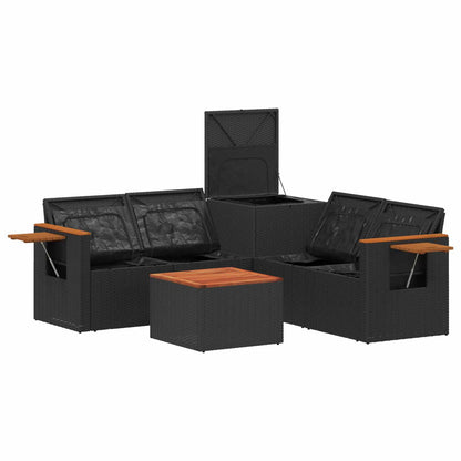 Set di divani 5 pz Nero e Bianco Crema | homemem39