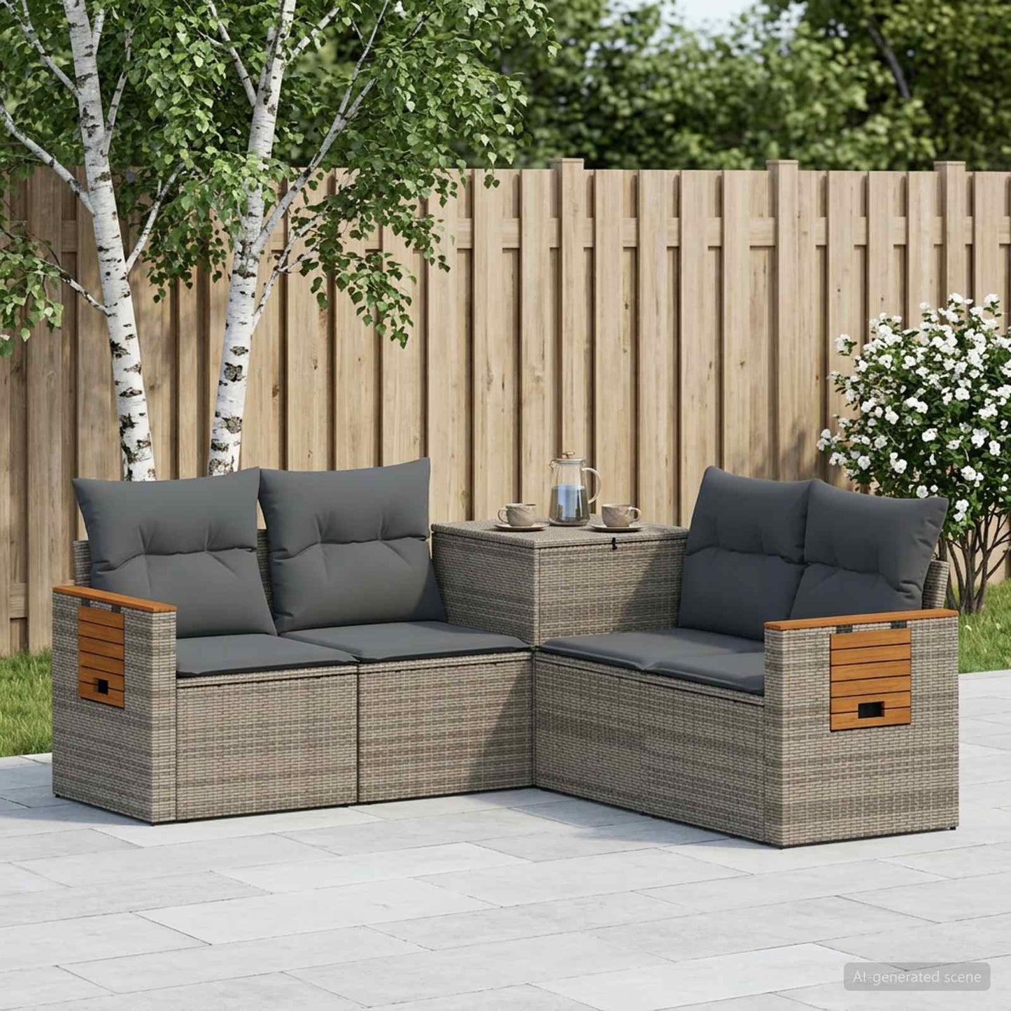 Set di divani 5 pz Grigio e Grigio Scuro | homemem39