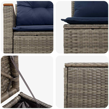 Set di divani 5 pz Grigio e Blu Navy 179 x 179 x 85 cm
