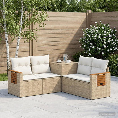 Set di divani 5 pz Beige e Bianco Crema | homemem39