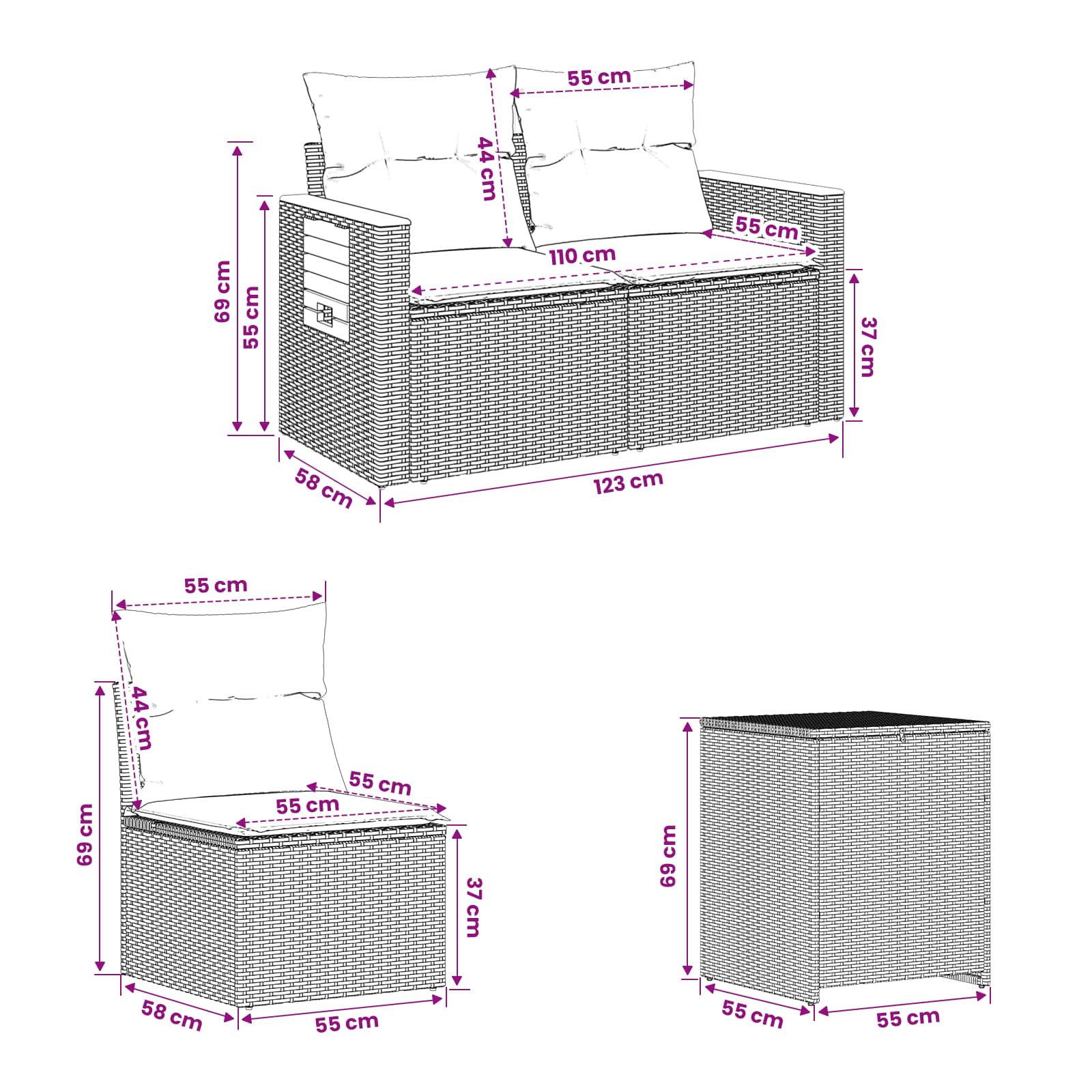 Set di divani 5 pz Beige e Grigio Chiaro | homemem39