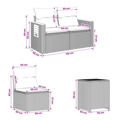 Set di divani 5 pz Beige e Grigio Chiaro | homemem39