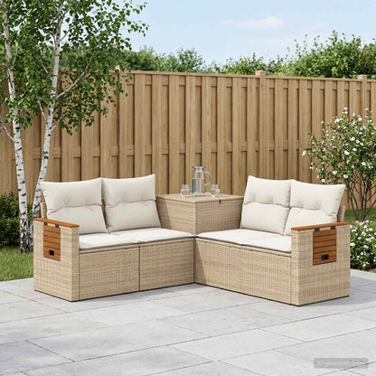 Set di divani 5 pz Beige e Bianco Crema | homemem39