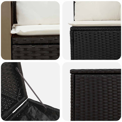 Set di divani 5 pz Nero e Bianco Crema | homemem39