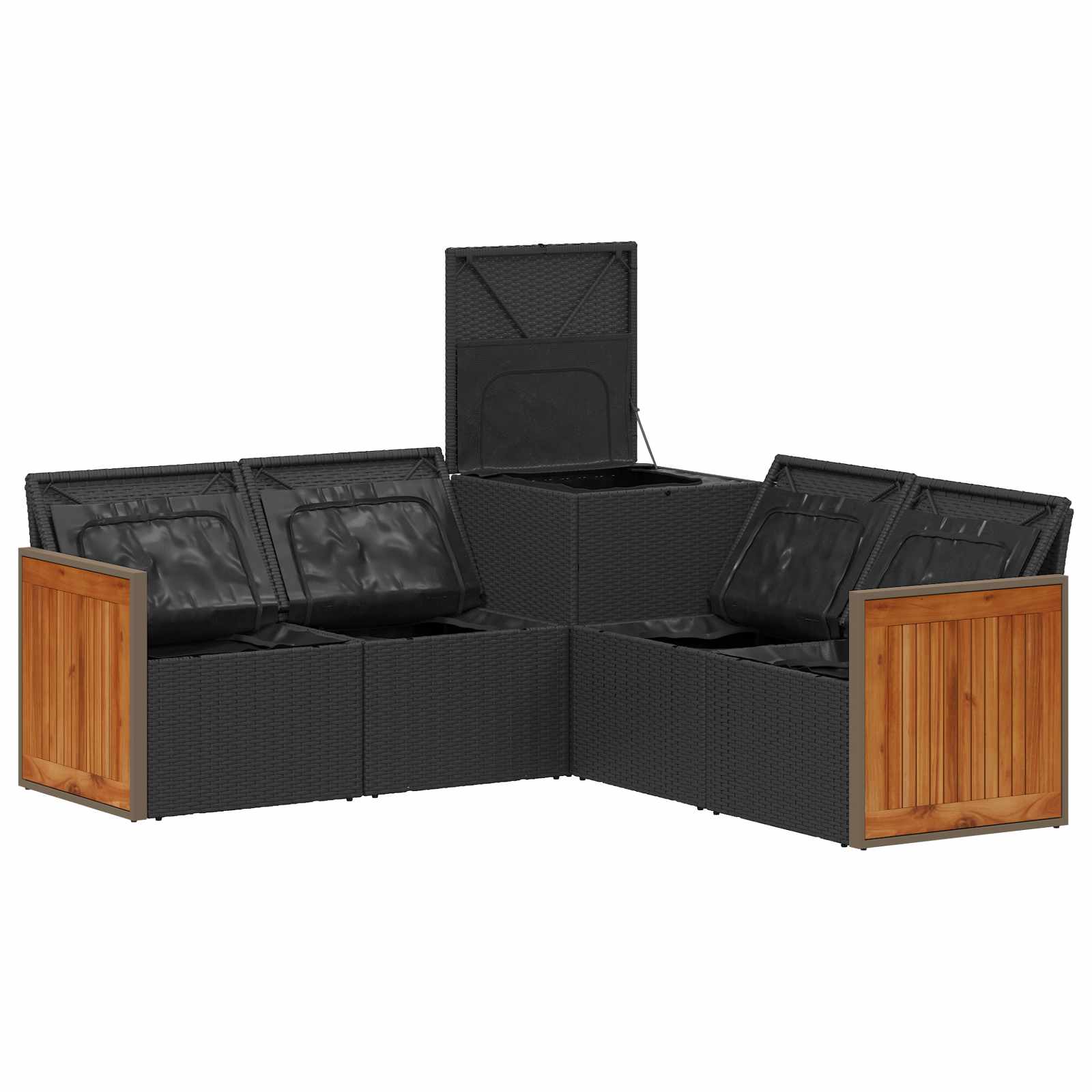 Set di divani 5 pz Nero e Bianco Crema | homemem39