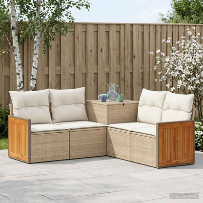 Set di divani 5 pz Beige e Bianco Crema | homemem39
