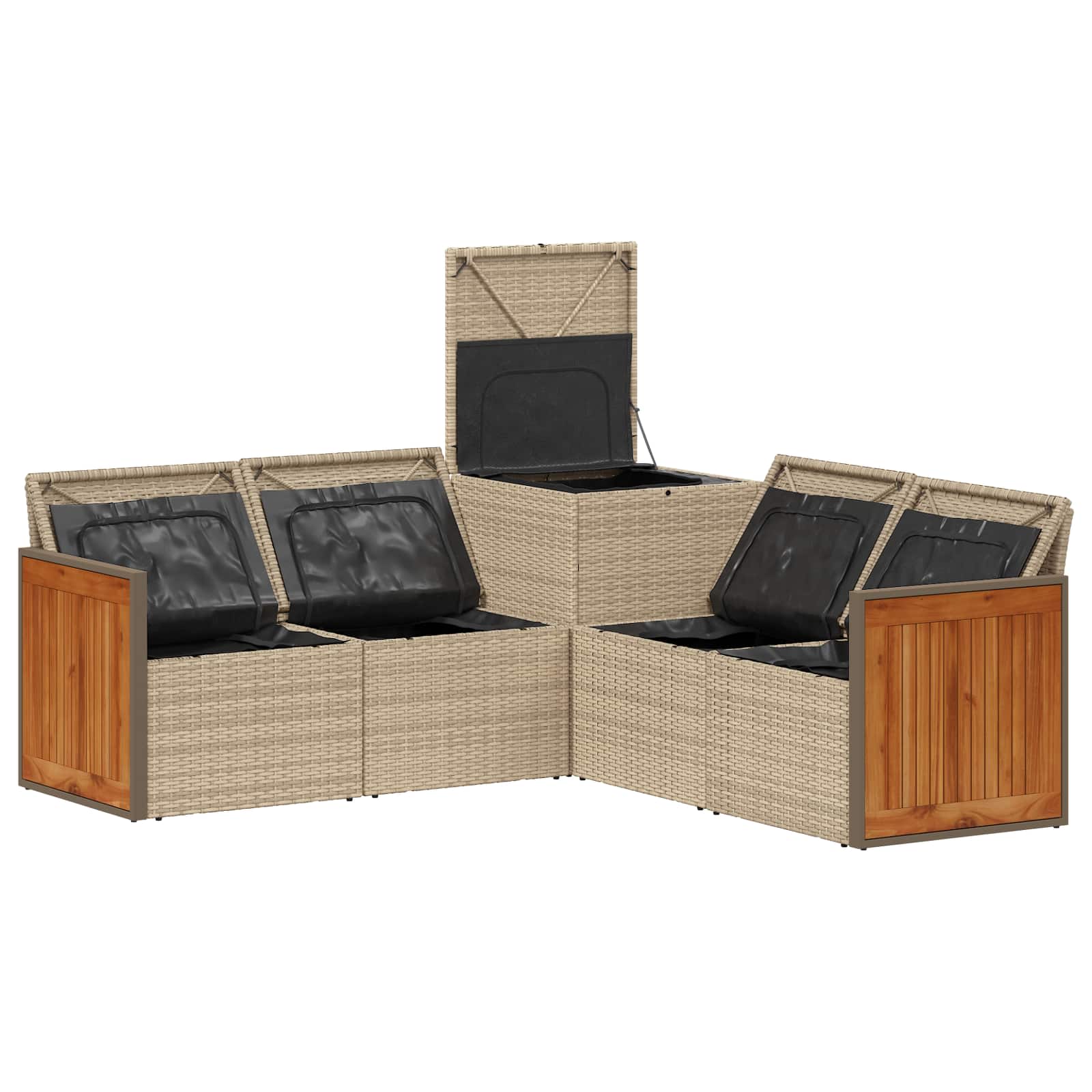 Set di divani 5 pz Beige e Bianco Crema | homemem39