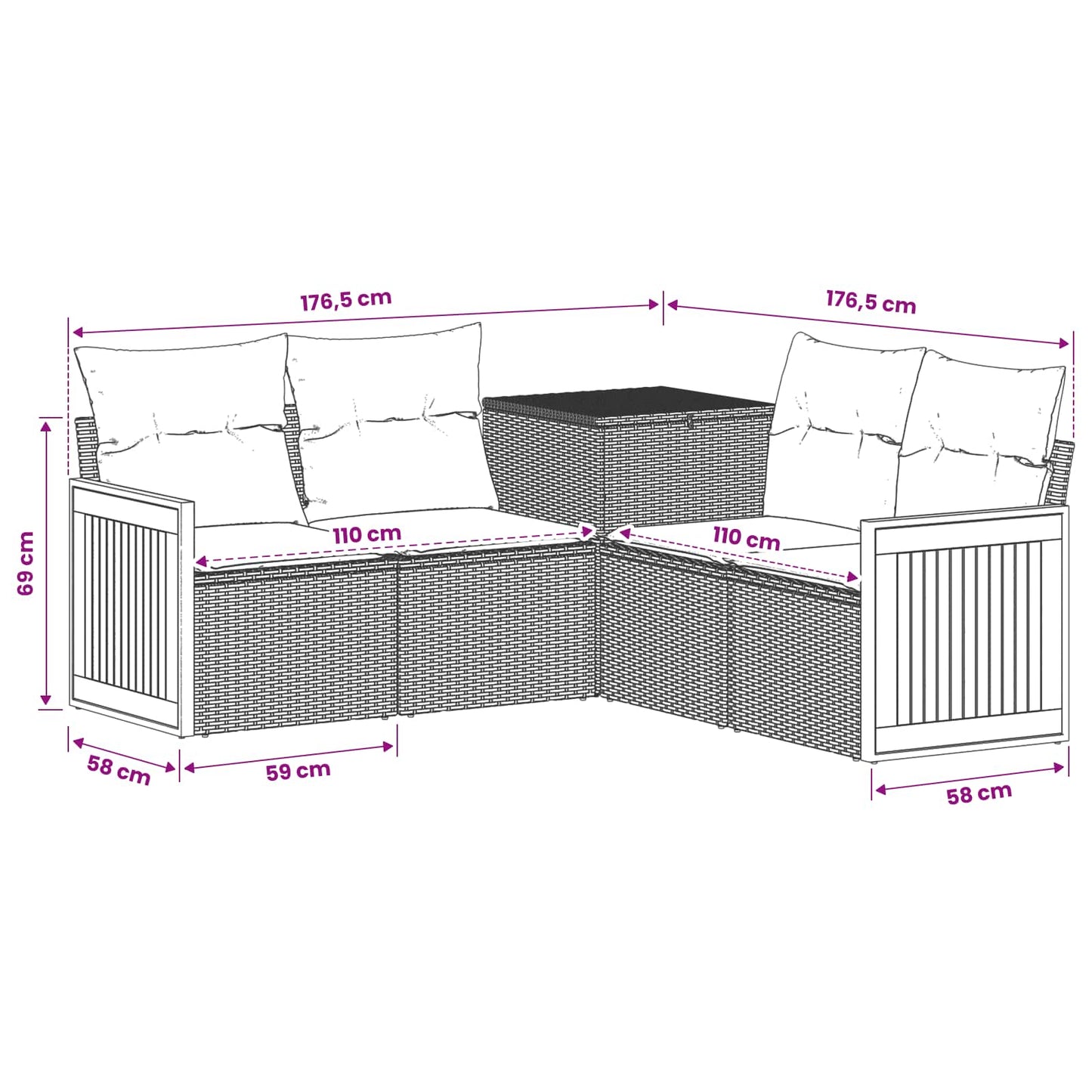 Set di divani 5 pz Beige e Bianco Crema | homemem39