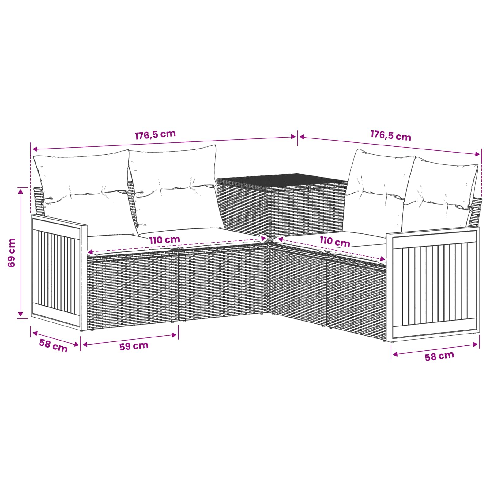 Set di divani 5 pz Beige e Grigio Chiaro | homemem39