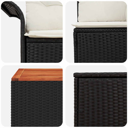 Set di divani 8 pz Nero e Bianco Crema | homemem39