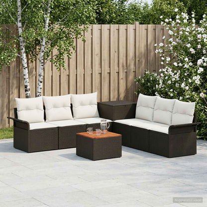 Set di divani 8 pz Nero e Bianco Crema | homemem39