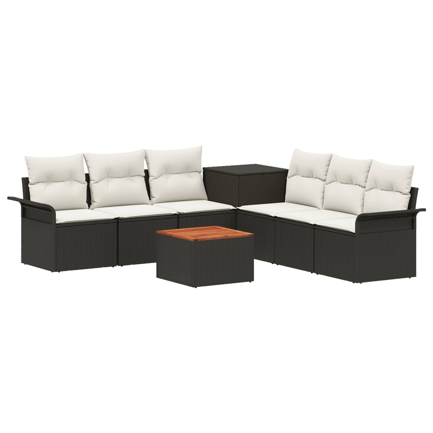 Set di divani 8 pz Nero e Bianco Crema | homemem39