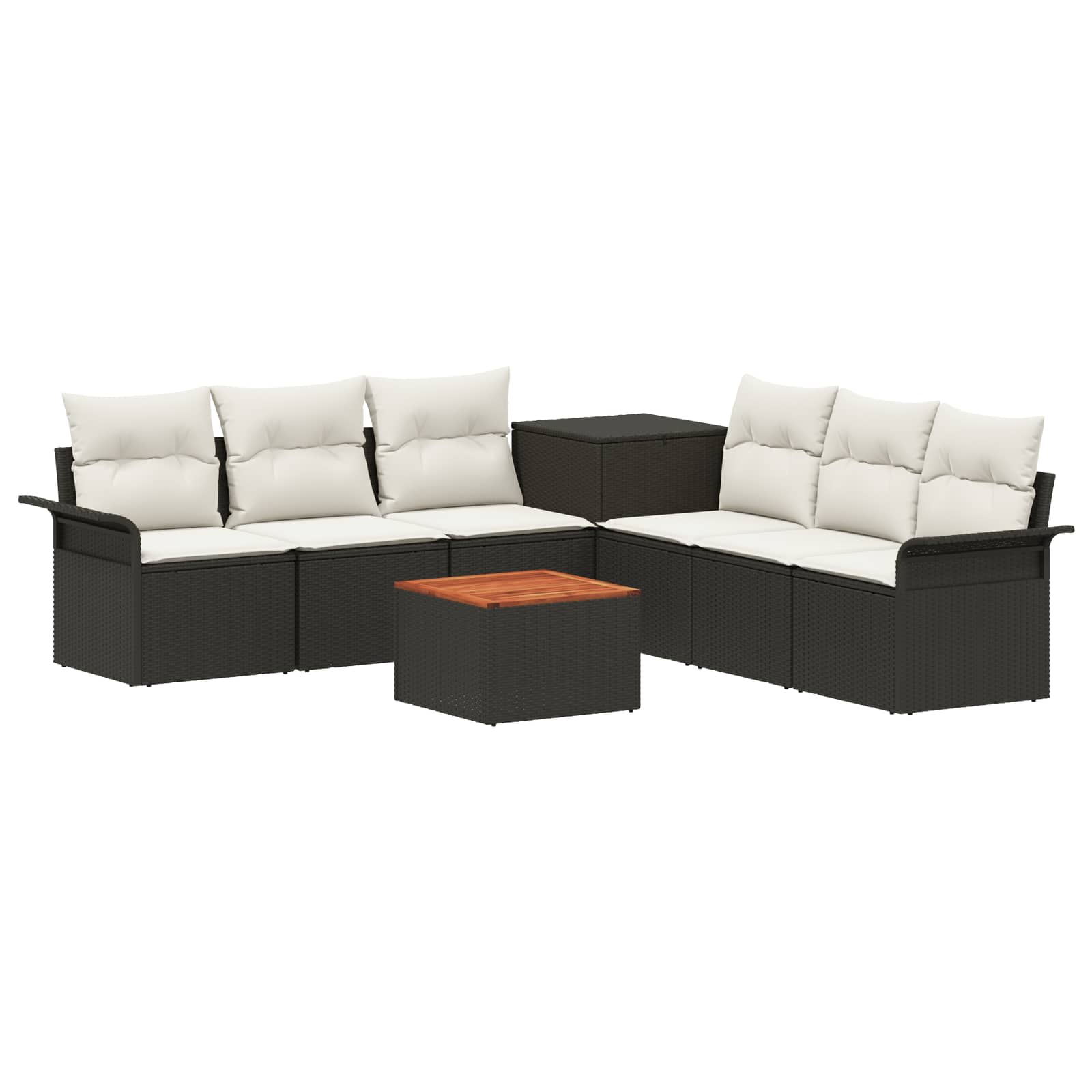 Set di divani 8 pz Nero e Bianco Crema | homemem39