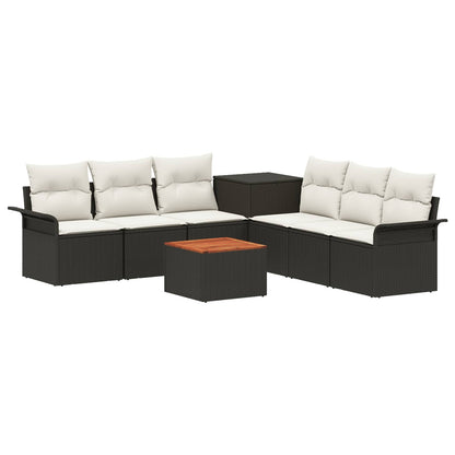 Set di divani 8 pz Nero e Bianco Crema | homemem39