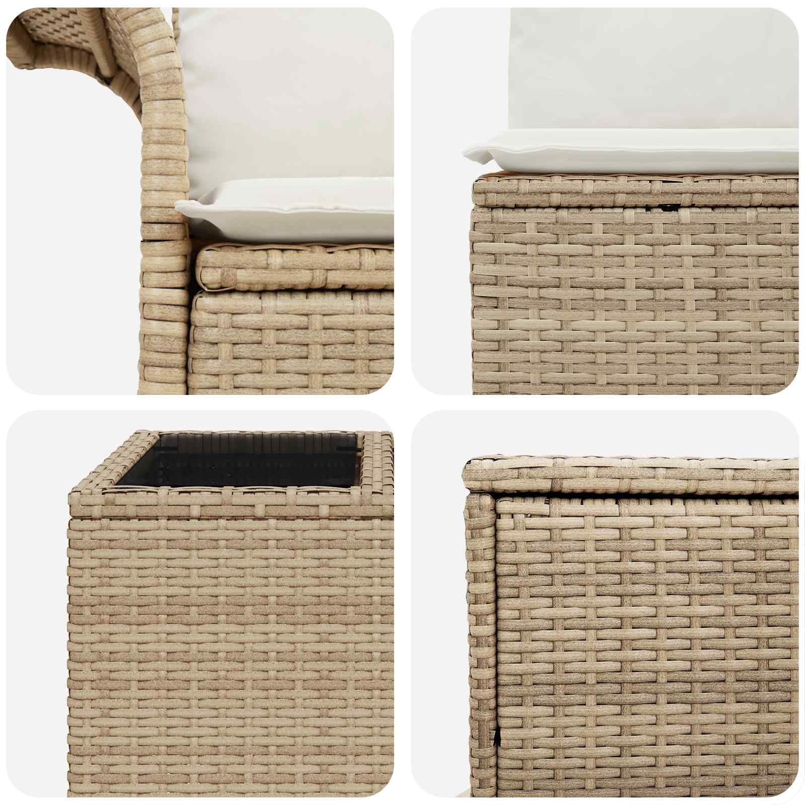 Set di divani 8 pz Beige e Bianco Crema | homemem39
