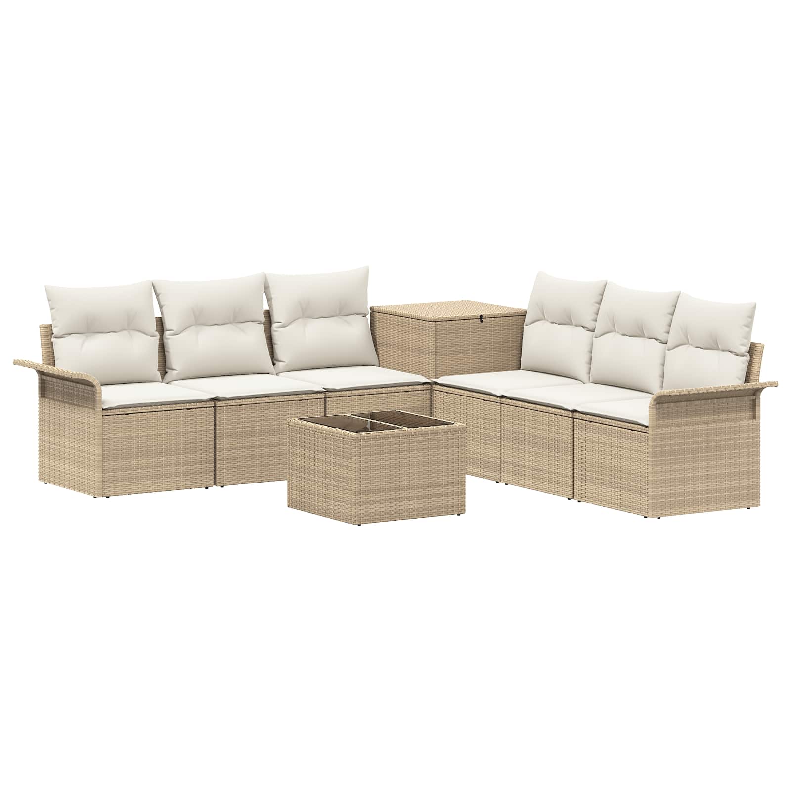 Set di divani 8 pz Beige e Bianco Crema | homemem39