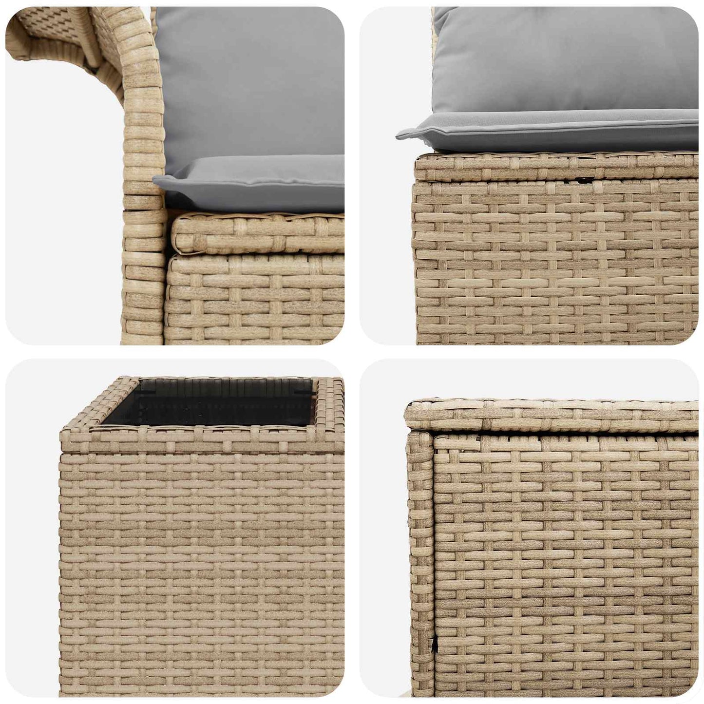 Set di divani 8 pz Beige e Grigio Chiaro | homemem39