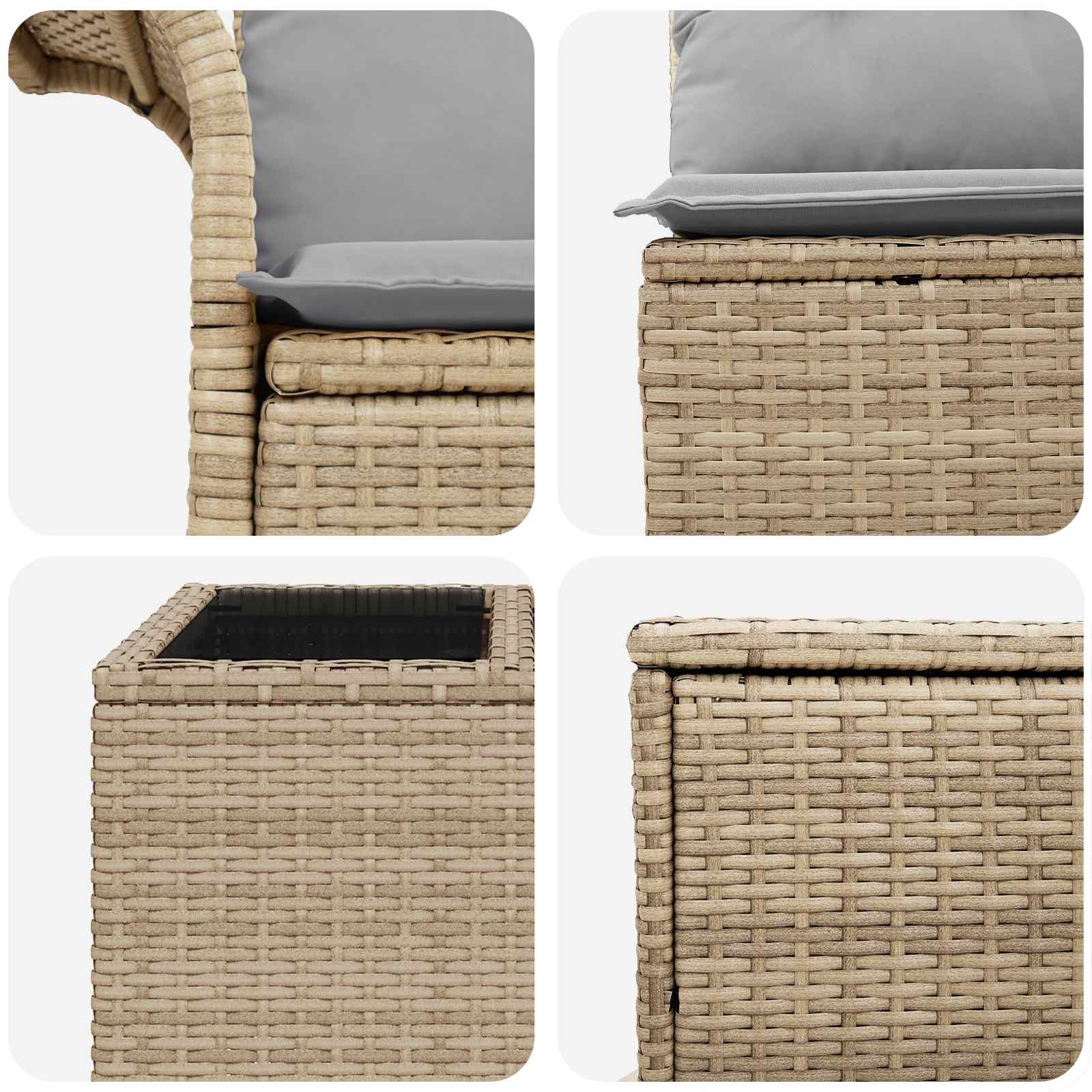 Set di divani 8 pz Beige e Grigio Chiaro | homemem39